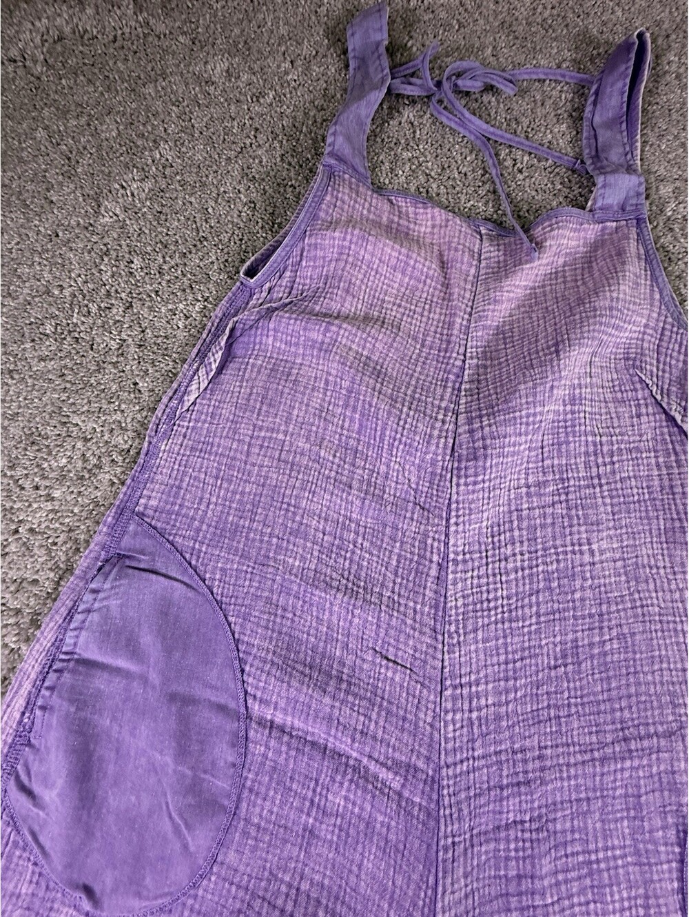 NWOT Zenana Jumpsuit Cotton Purple Size Medium Cropped - Picture 3 of 10